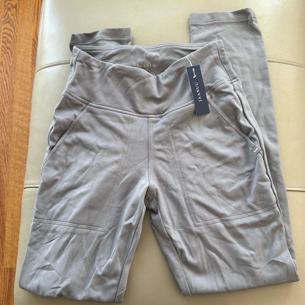 JAANUU NWT Scrub Pants Yoga soft Pockets Medical XS GREY